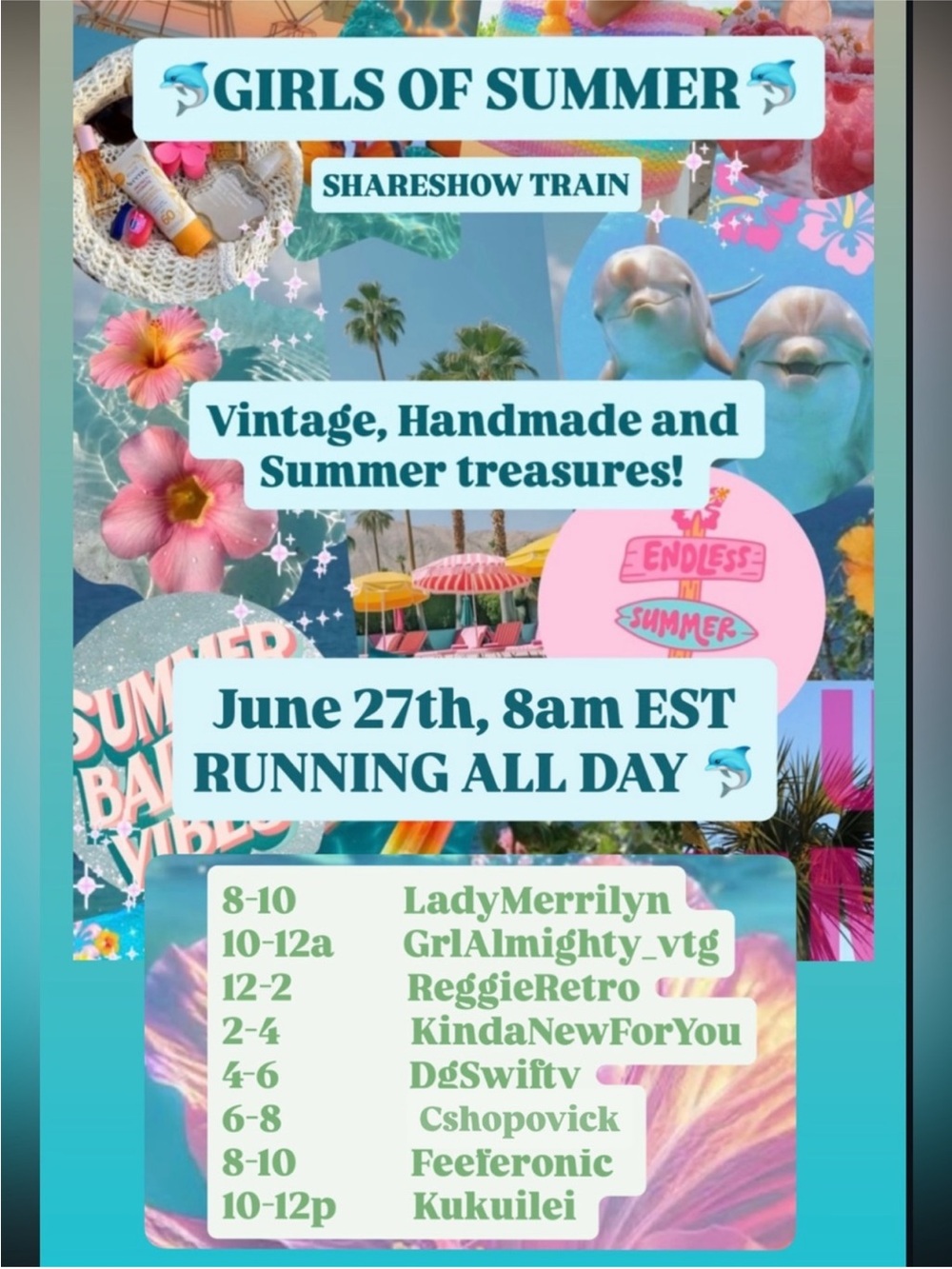 GIRLS OF SUMMER SHARESHOW TRAIN 🍍🌺
@cshopovick 6-8p EST Sat, 6/27